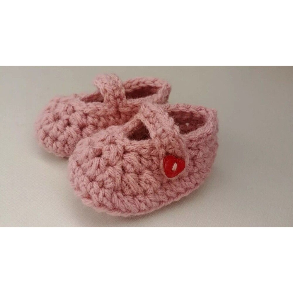 shoes Newborn New Girls Leia Allen Handmade Crocheted Mary Jane Baby Booties